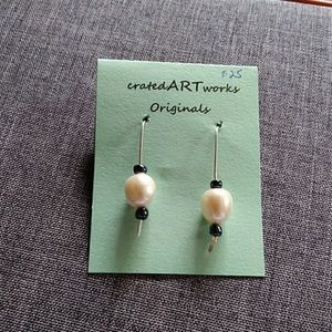 Earrings dangling mother of pearl sterling silver